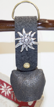 Glocke Filzband Edelweiss antik 5cm